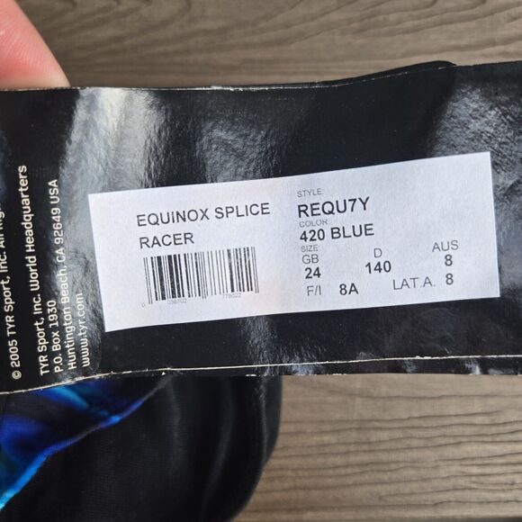 TYR Durafast Equinox Splice Swimwear Boy Blue Racer Brief Size 24 New - Picture 3 of 3